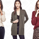 Aran Crewneck Sweater, $25 | Wool Blend Pocket Open Cardigan, $25 | Petite V-Neck Tunic Sweater, $25